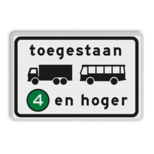 Verkeersbord RVV C22a8 - Onderbord - Milieuzone vrachtauto's en autobussen