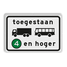 Verkeersbord RVV C22a8 - Onderbord - Milieuzone vrachtauto's en autobussen