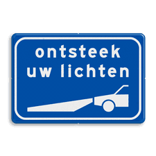 Verkeersbord RVV L202 - Ontsteek uw lampen