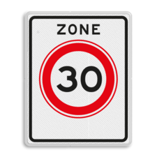 Verkeersbord RVV A01-30zb - Begin zone maximum snelheid