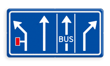 Verkeersbord RVV L04-4 - Pijlbord Voorsorteren