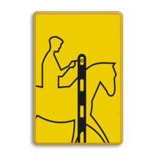 Verkeersbord RVV VR01b geel/zwart - 200x300mm - Ruiters