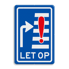 Verkeersbord RVV VR09-05 - Let op: overstekende voetgangers