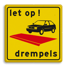 Verkeersbord OV0410  - let op drempels