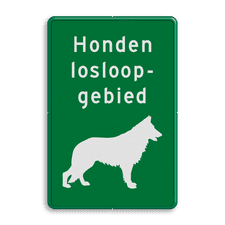 Informatiebord Honden losloopgebied - Duitse herder