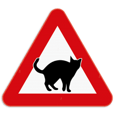 Panneau de signalisation - Attention aux chats qui traversent