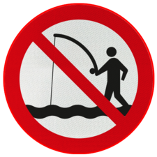 Verkeersbord - Verboden te vissen