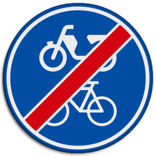 Verkeersbord RVV G12b - Einde verplicht fiets / bromfietspad