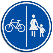 Verkeersbord RVV G11a - Gescheiden fiets- en voetpad