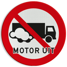 Verkeersbord Motor uitschakelen - Vrachtwagen