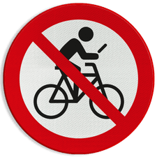 Verkeersbord - Niet appen op de fiets