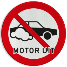 Verkeersbord Motor uitschakelen - Auto