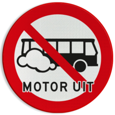 Verkeersbord Motor uitschakelen - Bussen