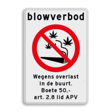 Verbodsbord Blowverbod - met boete