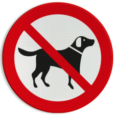 Verkeersbord Loslopende honden verboden