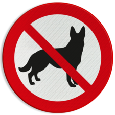 Verbodsbord Verboden voor honden (herdershond)
