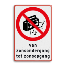 Verbodsbord - Harde muziek verboden