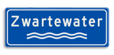 Verkeersbord Rivieren naam - blauw/wit