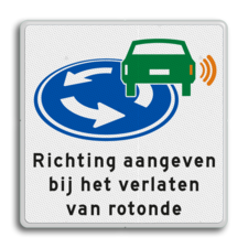 Verkeersbord - D01_r - Richting aangeven op rotonde