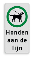 Verkeersbord honden aangelijnd toegestaan - Picto en tekst