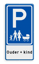 Verkeersbord E08r parkeerplaats voor gezinnen