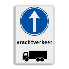 Routebord RVV D04 vrachtverkeer / vrachtauto verplichte rijrichting