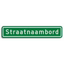 Straatnaambord groen 14 karakters 800x150mm