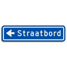 Straatnaambord 10 karakters 600x150 mm met pijl NEN 1772