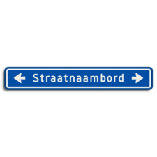 Straatnaambord 18 karakters 1000x150 mm met pijl NEN 1772