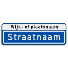 Straatnaambord 10 karakters 600x200 mm met wijk- of plaatsnaam NEN 1772