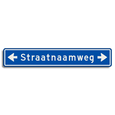 Straatnaambord 17 karakters 1180x200 mm met pijl NEN 1772