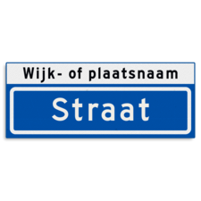 Straatnaambord KOKER 500x200mm - max. 8 karakters - met wijk- of plaatsnaam - NEN1772