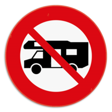 Informatiebord - Kampeerwagens verboden