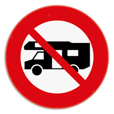 Panneau d'information - Interdiction des camping-cars