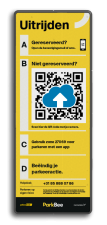 Informatiebord uitrijden (QR-code) - 300x800 - ParkBee