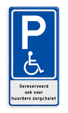 Verkeersbord RVV E06 parkeerplaats mindervaliden met tekst