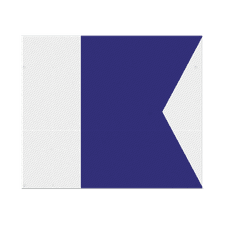 Nautische seinvlag model A - 1200x900x2mm - klasse 3 reflecterend
