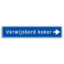 Verwijsbord KOKER Blauw/wit - pijl rechts - Klasse 3 reflecterend