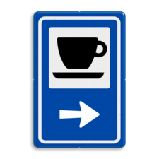 Routebord BW101 (blauw) - 1 pictogram met aanpasbare pijl