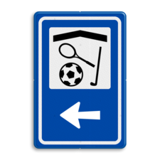 Routebord BW101 (blauw) - 1 pictogram met aanpasbare pijl