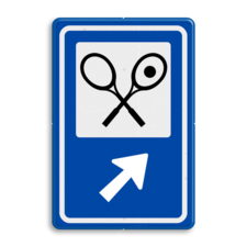 Routebord BW101 (blauw) - 1 pictogram met aanpasbare pijl