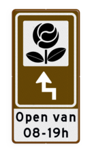 Routebord BW101 (bruin) - 1 pictogram met aanpasbare pijl en tekstvlak