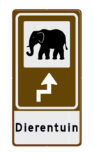 Routebord BW101 (bruin) - 1 pictogram met aanpasbare pijl en tekstvlak