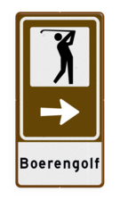 Routebord BW101 (bruin) - 1 pictogram met aanpasbare pijl en tekstvlak