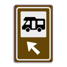 Routebord BW101 (bruin) - 1 pictogram met aanpasbare pijl