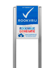 Portaalsysteem voor Rookvrij terrein - informatiebord met logo