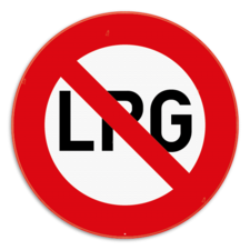 Verbodsbord - Verboden toegang voor voertuigen op LPG