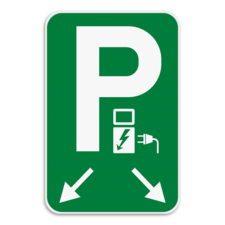 Parkeerbord Elektrisch opladen - pijlverwijzing - groen