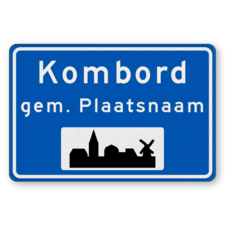 Plaatsnaambord 1180x800mm RVV H01b - Begin bebouwde kom