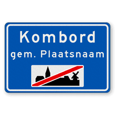 Plaatsnaambord 1180x800mm RVV H02b - Einde bebouwde kom